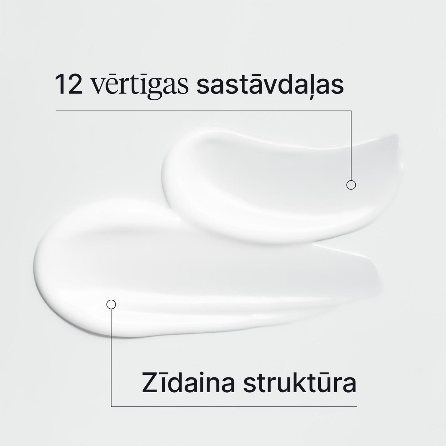 Dienas krēma tekstūras paraugs uz balta fona