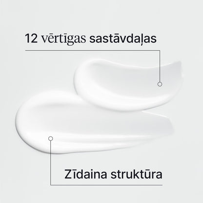 Dienas krēma tekstūras paraugs uz balta fona