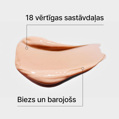 Produkta tekstūras uzklājums uz baltas virsmas
